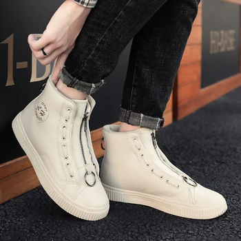Men's Spring Ankle Boots Casual Shoes PU Leather Zipper Teen Fashion Casual Shoes Black White Fashion Walking Men's Boots
Men's Spring Ankle Boots Casual Shoes PU Leather Zipper Teen Fashion Casual Shoes Black White Fashion Walking Men's Boots