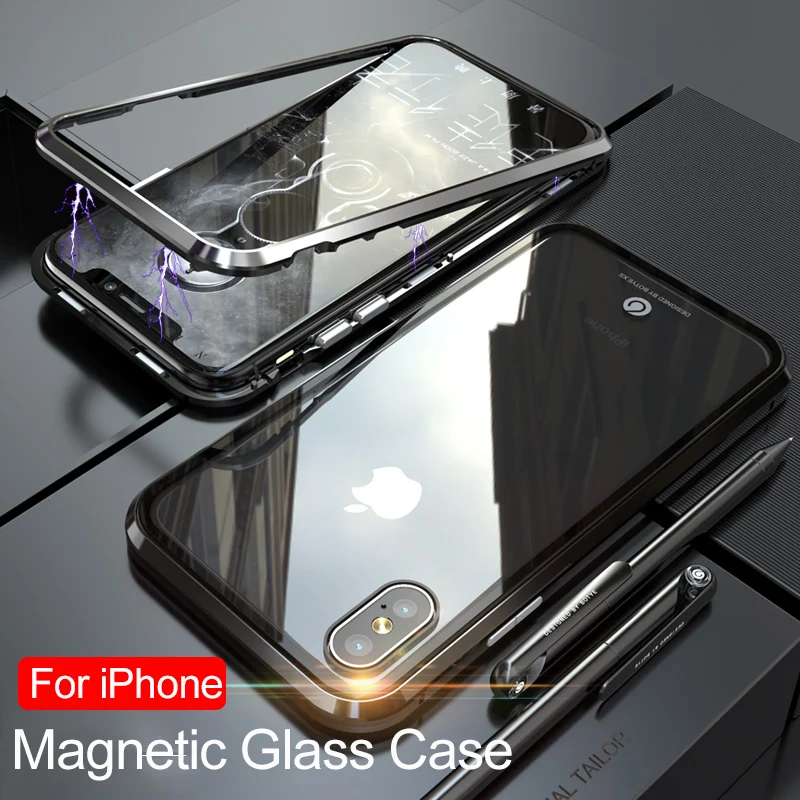 Magnetic Adsorption Case For iPhone XR XS Max X 8 7 6S 6 Plus 11 Case Metal Frame Glass Back Cover For iPhone 11 Pro Max X Cases
Magnetic Adsorption Case For iPhone XR XS Max X 8 7 6S 6 Plus 11 Case Metal Frame Glass Back Cover For iPhone 11 Pro Max X Cases