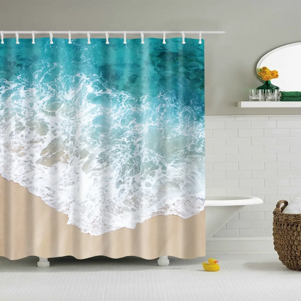 Sea Beach Wave Vacation Scenery Printed Bathroom Shower Curtains Frabic Waterproof Polyester With Hooks 180x180cm
Sea Beach Wave Vacation Scenery Printed Bathroom Shower Curtains Frabic Waterproof Polyester With Hooks 180x180cm