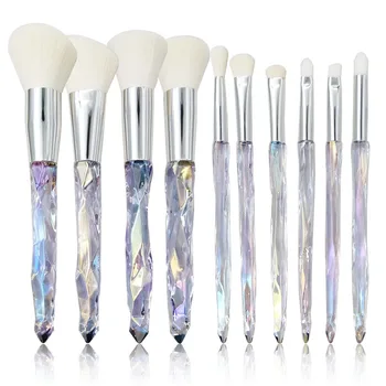 Hot Selling 10pcs Pieces Crystal Makeup Brushes set Transparent Diamond Crystal Handle Makeup Brush kit 
Hot Selling 10pcs Pieces Crystal Makeup Brushes set Transparent Diamond Crystal Handle Makeup Brush kit