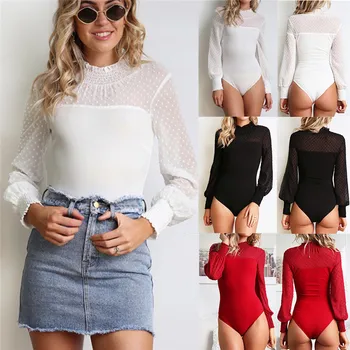 Sexy Bodysuits Women Autumn Turtleneck Lantern Long Sleeve Party White Slim Rompers Ladies Dot Patchwork Overalls Bodycon Tops
Sexy Bodysuits Women Autumn Turtleneck Lantern Long Sleeve Party White Slim Rompers Ladies Dot Patchwork Overalls Bodycon Tops