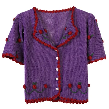 Knitted Cardigan Jacket Bohemian Hollow-out Holiday Casual Jacquard Outdoor Cardigan Short Retro Short-Sleeved Knitted Top
Knitted Cardigan Jacket Bohemian Hollow-out Holiday Casual Jacquard Outdoor Cardigan Short Retro Short-Sleeved Knitted Top