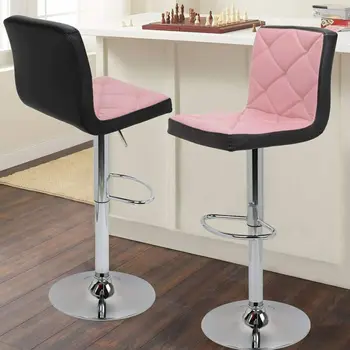 Bar Stools Adjustable 360 Degree Swivel Backrest Barstools Pink/Black Set Of 2 
Bar Stools Adjustable 360 Degree Swivel Backrest Barstools Pink/Black Set Of 2