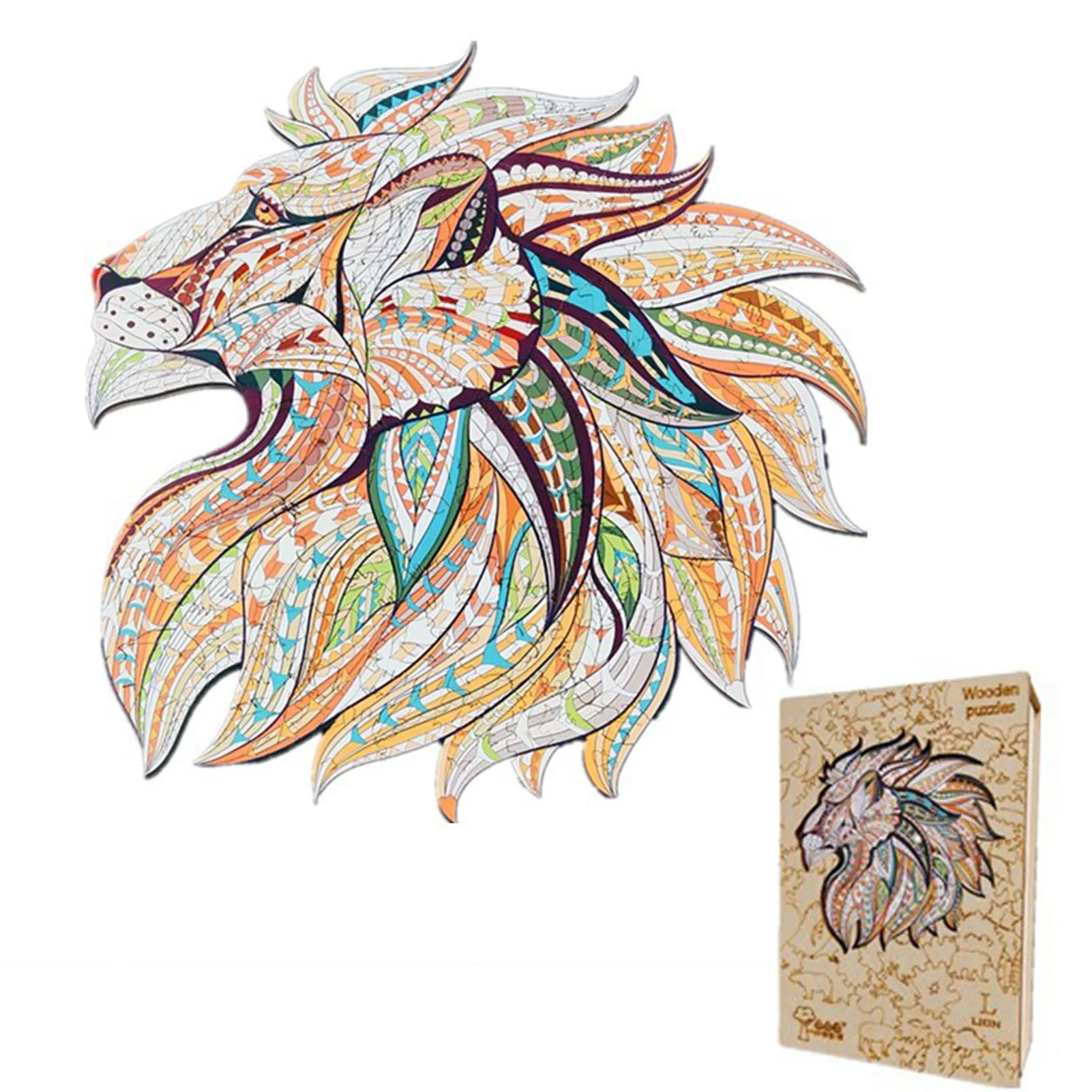 MINOCOOL Colorful Wooden Animal Puzzle Animal-shaped Lion Jigsaw Puzzle Gift For Adults Kids Educational Toy Wooden Gift Box
MINOCOOL Colorful Wooden Animal Puzzle Animal-shaped Lion Jigsaw Puzzle Gift For Adults Kids Educational Toy Wooden Gift Box