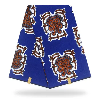 

New African Fabrics High Quality Wax Block Print Kitenge Dress Fabric 6 Yards Whole DF-262