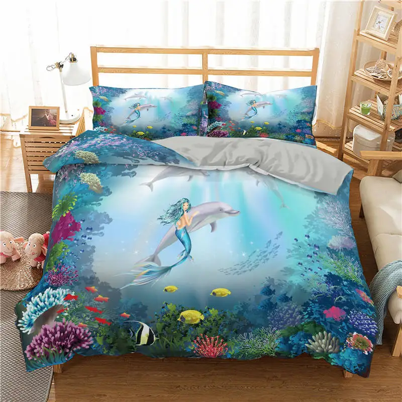 ZEIMON Mermaid Pattern 3D Duvet Cover Set With Pillowcase Microfiber Bedding Set For Home Textiles Queen King Size Bedclothes
ZEIMON Mermaid Pattern 3D Duvet Cover Set With Pillowcase Microfiber Bedding Set For Home Textiles Queen King Size Bedclothes