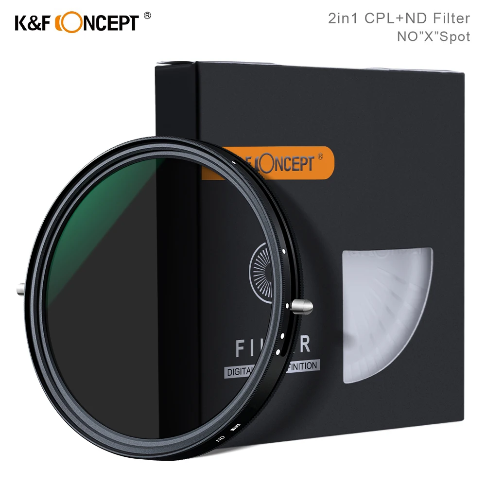 Переменный фильтр K & F Concept 2 в 1 Фейдер ND + круговой поляризационный CPL 67 мм 72 77 82