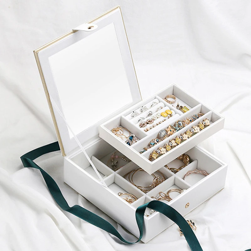Korean Leather Storage Box Portable Travel Earrings Ring Necklace Jewelry Storage Box Ladies Cosmetic Beauty Storage Box
Korean Leather Storage Box Portable Travel Earrings Ring Necklace Jewelry Storage Box Ladies Cosmetic Beauty Storage Box