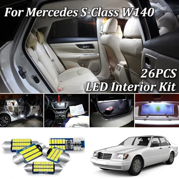 26Pcs Error Free For Mercedes Benz S class W140 S320 S350 S420 S500 S600 LED interior dome light lamp package Kit (1994-1998) 
26Pcs Error Free For Mercedes Benz S class W140 S320 S350 S420 S500 S600 LED interior dome light lamp package Kit (1994-1998)