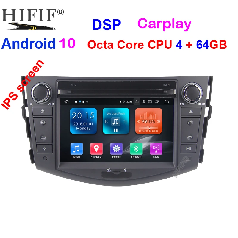 

IPS Android10.0 TDA7851 DSP car dvd multimedia player 7'' 2 Din radio GPS Navi for Toyota RAV4 Rav 4 2007 2008 2009 2010 2011