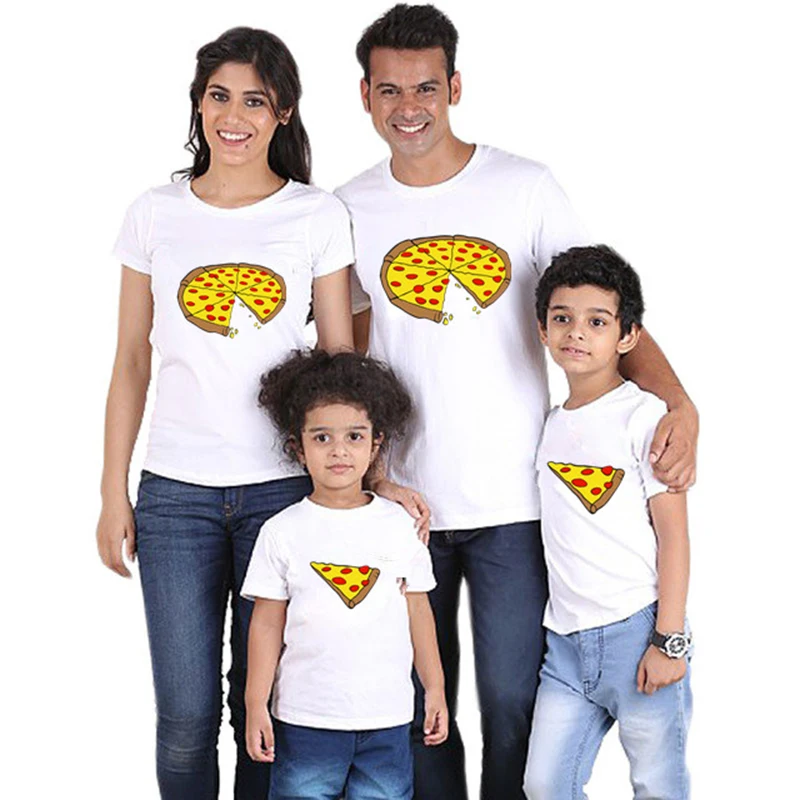 Одинаковая одежда для семьи футболка отца мамы дочки сына пиццы папы и я ребенка