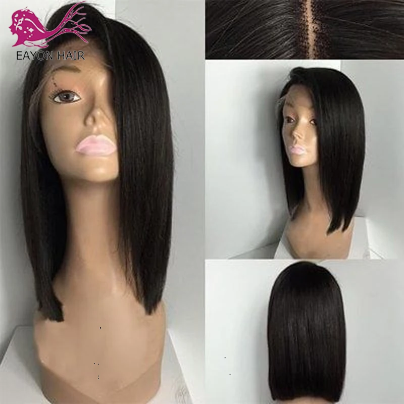EAYON 5*4.5 Inch Short Bob Glueless Silk Base Lace Front Human Hair Wigs Indian Non Remy Human Hair 130 Density Natural Hair
EAYON 5*4.5 Inch Short Bob Glueless Silk Base Lace Front Human Hair Wigs Indian Non Remy Human Hair 130 Density Natural Hair