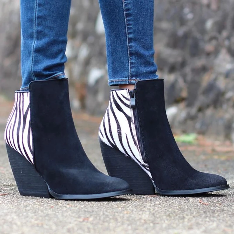 Oeak Mixed color zebra patchwork thick heel boots with round side zipper for women boots platform shoes 2019 new
Oeak Mixed color zebra patchwork thick heel boots with round side zipper for women boots platform shoes 2019 new