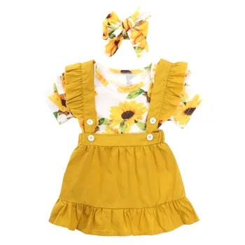 FOCUSNORM 0-24M Infant Girls Clothes Sets Sunflowers Print Short Sleeve Romper Tops Ruffles Bib Dress
FOCUSNORM 0-24M Infant Girls Clothes Sets Sunflowers Print Short Sleeve Romper Tops Ruffles Bib Dress