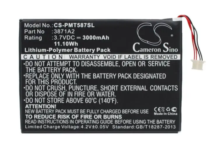 cameron sino 3000mah battery for PRESTIGIO Multipad 7.0 Ultra Duo 3871A2 Tablet Battery
cameron sino 3000mah battery for PRESTIGIO Multipad 7.0 Ultra Duo 3871A2 Tablet Battery
