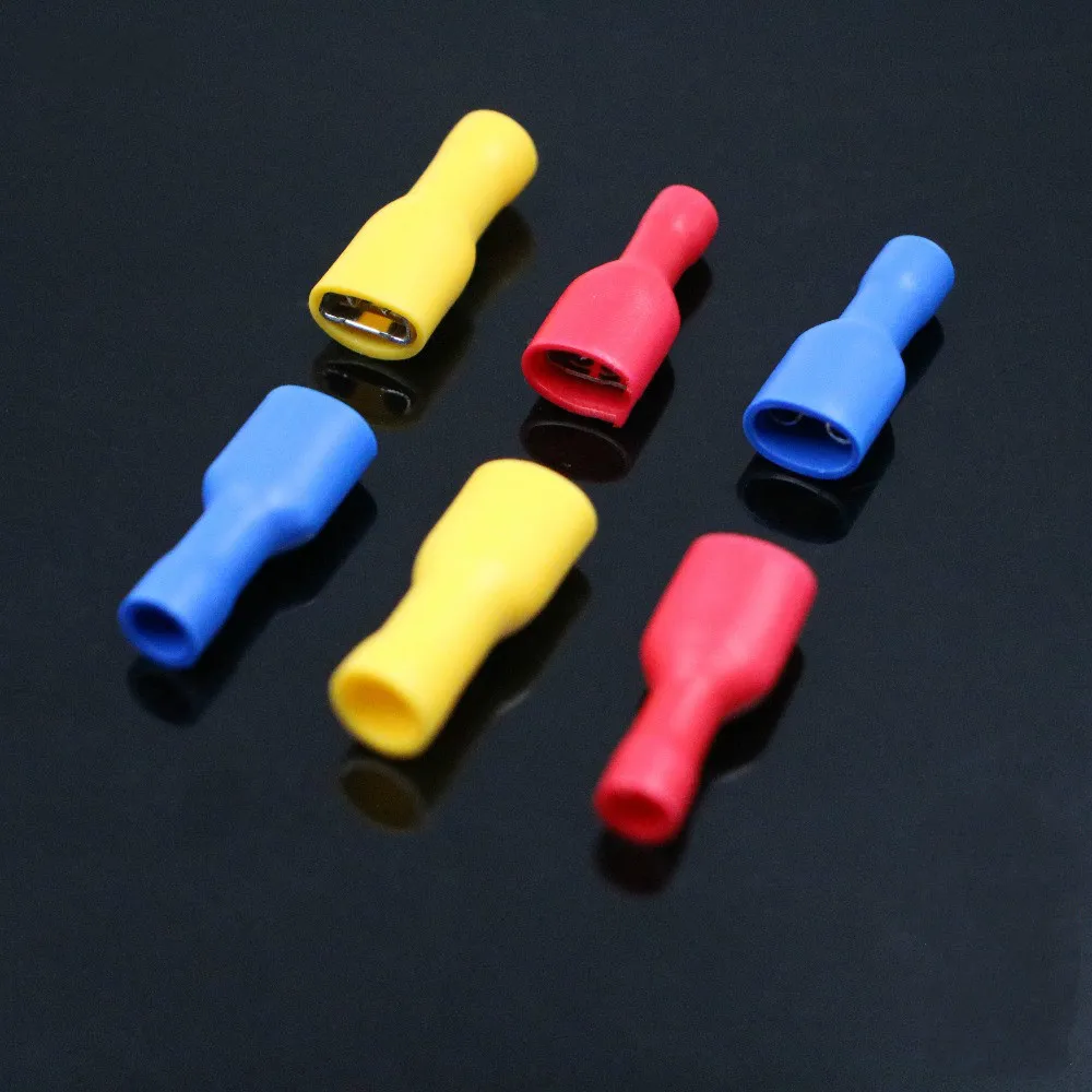 50 pcs Insulated Splice Wire Cable Connector 6.3mm Crimp Electrical Terminals Red Blue Yellow Kit FDFD 1.25-250 2.5-250 5-250
50 pcs Insulated Splice Wire Cable Connector 6.3mm Crimp Electrical Terminals Red Blue Yellow Kit FDFD 1.25-250 2.5-250 5-250