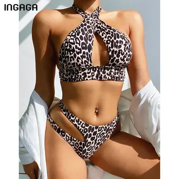 INGAGA Leopard Bikinis 2020 Swimsuits Cut Out Swimwear Women High Waist Biquini Push Up Bathing Suits Bandage Halter Beachwear
INGAGA Leopard Bikinis 2020 Swimsuits Cut Out Swimwear Women High Waist Biquini Push Up Bathing Suits Bandage Halter Beachwear