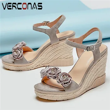 VERCONAS Women Brand Design Round Toe Flowers Rhinestones Wedge Heel Buckle Party Pumps Thick Heels Sandals Summer Shoes Woman
VERCONAS Women Brand Design Round Toe Flowers Rhinestones Wedge Heel Buckle Party Pumps Thick Heels Sandals Summer Shoes Woman