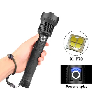 

50000 Lumens XLamp Xhp70.2 Most Powerful Led Flashlight Usb Zoom Torch Xhp70 Xhp50 18650 26650 Rechargeable Battery Flashlight