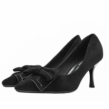 2020 Spring Autumn Winter New Style Korean-style Pointed-Toe Thin Heeled Bow High Heel Shoes Suede Double Purpose Women's Shoes
2020 Spring Autumn Winter New Style Korean-style Pointed-Toe Thin Heeled Bow High Heel Shoes Suede Double Purpose Women's Shoes