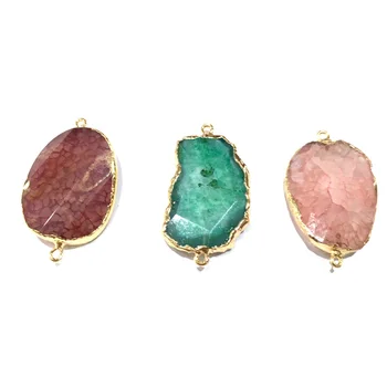 Natural Stone Pendant Irregular Shape Double Hole Connector Necklace Pendant for Jewelry Making DIY Necklace Accessories 25x45mm 
Natural Stone Pendant Irregular Shape Double Hole Connector Necklace Pendant for Jewelry Making DIY Necklace Accessories 25x45mm