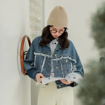 Spring Autumn Women Tassel Denim Jacket 2020 Harajuku Boyfriend Wind Jean Jacket Loose Long Sleeve Female Coat Streetwear Jacket
Spring Autumn Women Tassel Denim Jacket 2020 Harajuku Boyfriend Wind Jean Jacket Loose Long Sleeve Female Coat Streetwear Jacket