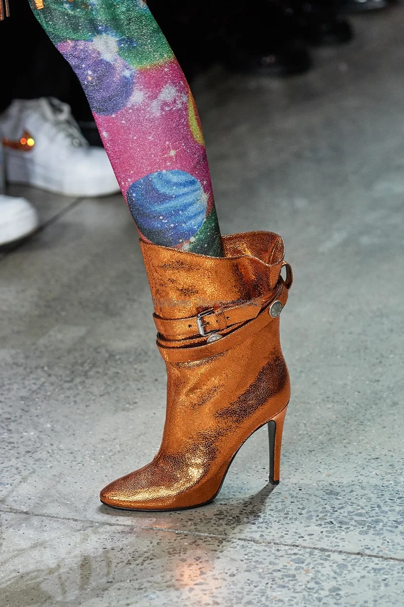 New designer women pointed toe thin high heel buckle straps stiletto heel short fashion show boots ladies high heel organge boot
New designer women pointed toe thin high heel buckle straps stiletto heel short fashion show boots ladies high heel organge boot
