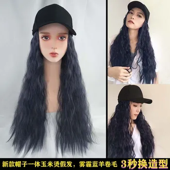 Hat one piece long curly hair female blue imitation corn perm wool curl fashionable natural autumn winter full head set
Hat one piece long curly hair female blue imitation corn perm wool curl fashionable natural autumn winter full head set