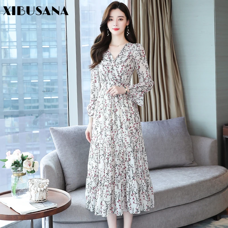 XIBUSANA 2020 Autumn Chiffon Cover Belly Slimming Dress V-neck Waist Fashionable Three-dimensional Petal Sleeve Dress Female
XIBUSANA 2020 Autumn Chiffon Cover Belly Slimming Dress V-neck Waist Fashionable Three-dimensional Petal Sleeve Dress Female