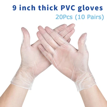10 Pairs 9 inch Food Grade Disposable PVC Gloves Garden Gloves for Home Cleaning Cooking Kitchen Accessories Protective Gloves 
10 Pairs 9 inch Food Grade Disposable PVC Gloves Garden Gloves for Home Cleaning Cooking Kitchen Accessories Protective Gloves