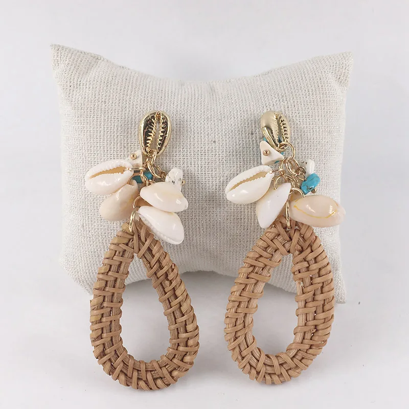 New Fashion Korea Handmade Shell Geometric Wooden Big Hollow Out Square Rattan Straw Weave Drop Earrings for Women
New Fashion Korea Handmade Shell Geometric Wooden Big Hollow Out Square Rattan Straw Weave Drop Earrings for Women