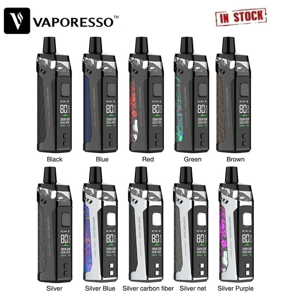 Original Vaporesso TARGET PM80 Pod System Kit with 2000mAh Battery & 4ml Pod & Max 80W & Big Screen Mod Pod Kit vs Vinci Mod Pod
Original Vaporesso TARGET PM80 Pod System Kit with 2000mAh Battery & 4ml Pod & Max 80W & Big Screen Mod Pod Kit vs Vinci Mod Pod