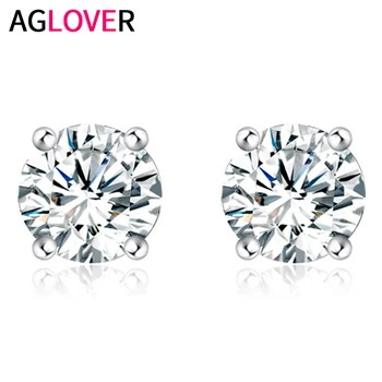 AGLOVER 2020 New Fashion 925 Sterling Silver Round AAA Zircon 6MM Stud Earrings For Woman Christmas Birthday Gift Jewelry
AGLOVER 2020 New Fashion 925 Sterling Silver Round AAA Zircon 6MM Stud Earrings For Woman Christmas Birthday Gift Jewelry