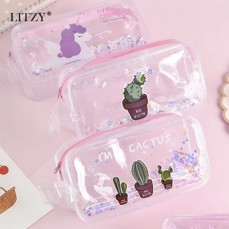 Kawaii Unicorn Transparent Cactus Pencil Case for Student Pencilcase Box Big Capacity Cosmetic Bag School Office Stationery Gift
Kawaii Unicorn Transparent Cactus Pencil Case for Student Pencilcase Box Big Capacity Cosmetic Bag School Office Stationery Gift