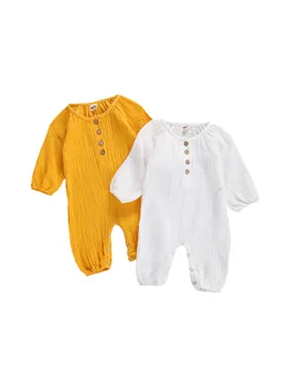 Newborn Baby Girls Boys' Long Sleeve Jumpsuit Autumn Fashion Solid Color Button Down O-neck One Piece Long Pants Romper Playsuit
Newborn Baby Girls Boys' Long Sleeve Jumpsuit Autumn Fashion Solid Color Button Down O-neck One Piece Long Pants Romper Playsuit