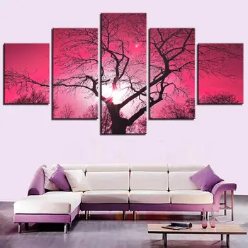 5 Pieces Pink Sky Canvas Painting Big Tree Wallpapers Romantic Color Posters Autumn Picture For Home Room Decor Modern Wall Art
5 Pieces Pink Sky Canvas Painting Big Tree Wallpapers Romantic Color Posters Autumn Picture For Home Room Decor Modern Wall Art
