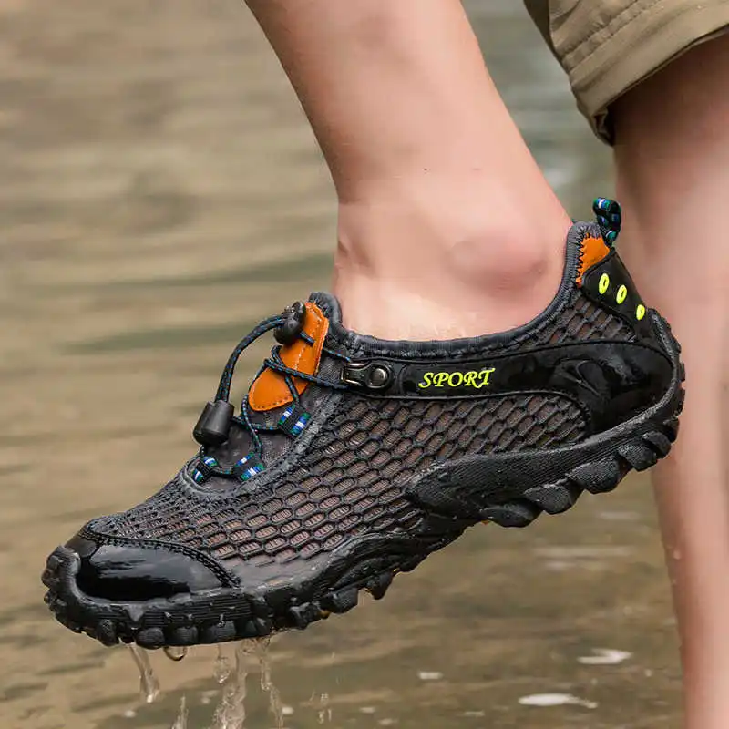 Фото Кроссовки мужские из сетчатого материала быстросохнущие обувь болотная | Спорт и