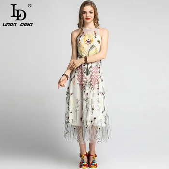 LD LINDA DELLA 2020 Spring Summer Fashion Runway Long Dress Women's Elegant Mesh Flower Floral Embroidery Vintage Party Dresses
LD LINDA DELLA 2020 Spring Summer Fashion Runway Long Dress Women's Elegant Mesh Flower Floral Embroidery Vintage Party Dresses