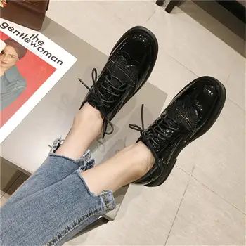 Karinluna 2020 Dropship Top Quality Brand British Style Round Toe Shoelaces Brogue Flats Spring Ladies Women Shoes Woman
Karinluna 2020 Dropship Top Quality Brand British Style Round Toe Shoelaces Brogue Flats Spring Ladies Women Shoes Woman