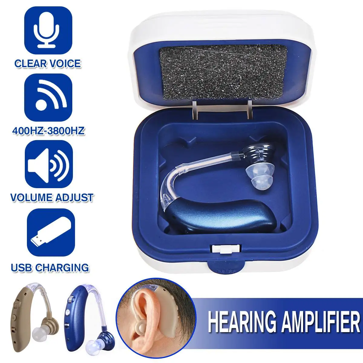 1/2Pcs Rechargeable USB Mini Digital Hearing Aid Sound Amplifier Ear Care Tools for Elderly/Mild to Severe Hearing Loss Patient
1/2Pcs Rechargeable USB Mini Digital Hearing Aid Sound Amplifier Ear Care Tools for Elderly/Mild to Severe Hearing Loss Patient