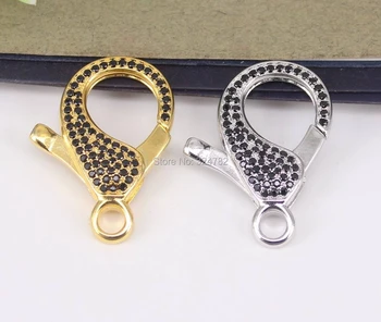 5pcs 18mm x 31mm Metal Copper Micro Pave CZ Lobster Clasps, Cubic Zirconia Lobster Clasps For Making Jewelry Findings
5pcs 18mm x 31mm Metal Copper Micro Pave CZ Lobster Clasps, Cubic Zirconia Lobster Clasps For Making Jewelry Findings