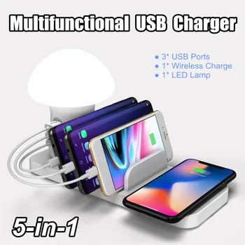 40W Multiple USB Charger with Mushroom LED Light Phone Wireless Charger Quick Charge QC 3.0 Fast Charger for Mobile Phone 4 Plug
40W Multiple USB Charger with Mushroom LED Light Phone Wireless Charger Quick Charge QC 3.0 Fast Charger for Mobile Phone 4 Plug