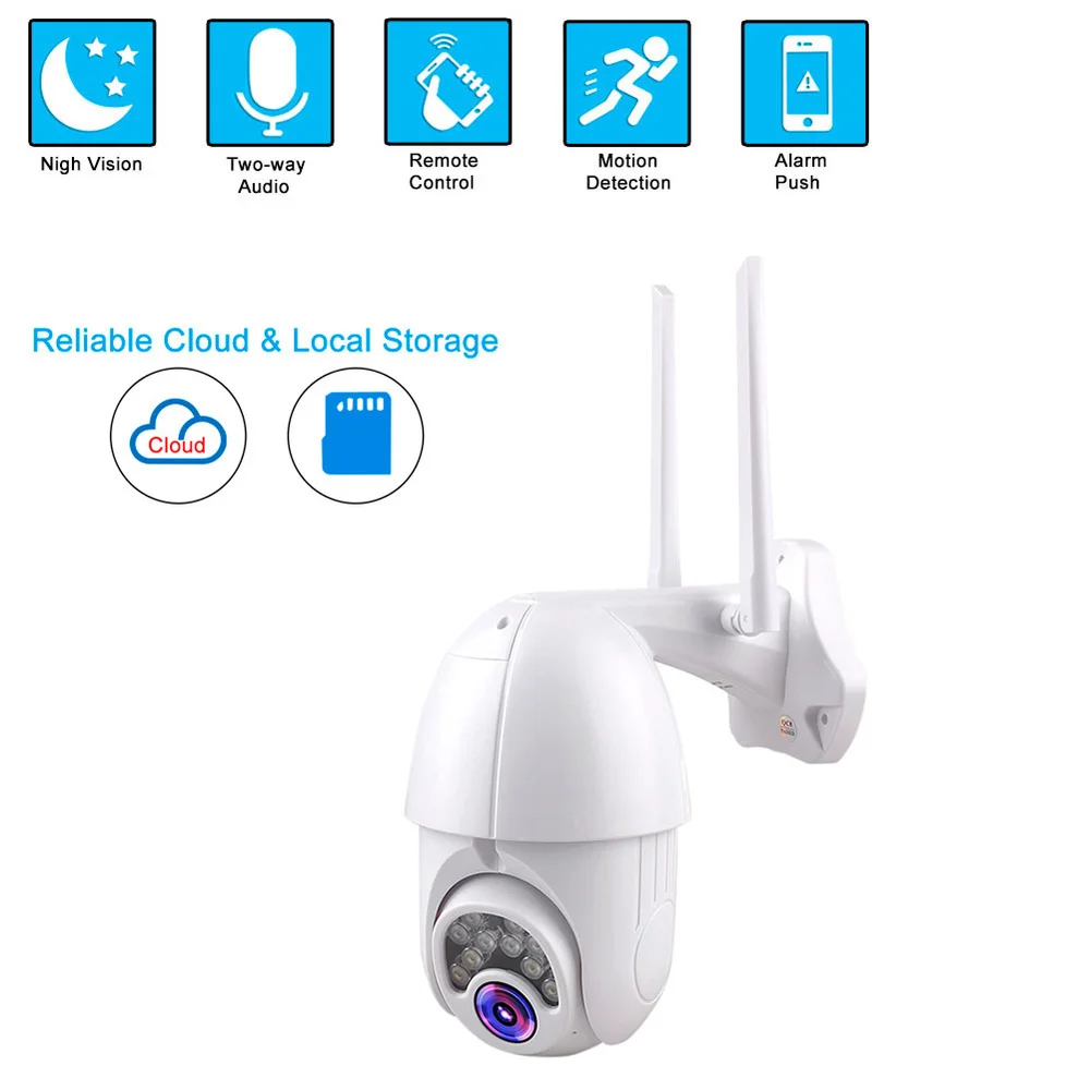 1080P PTZ IP Camera Wifi Outdoor Weatherproof Speed Dome CCTV Security Wireless Camera 4X Digital Zoom 2MP Network Surveillance
1080P PTZ IP Camera Wifi Outdoor Weatherproof Speed Dome CCTV Security Wireless Camera 4X Digital Zoom 2MP Network Surveillance