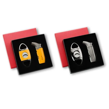 Elegant Metal Super Sharp Cigar Cutter Windproof 2 Jet Flame Cigar Cigarette Lighter W/Gift Box Business Set Fit COHIBA Cigars
Elegant Metal Super Sharp Cigar Cutter Windproof 2 Jet Flame Cigar Cigarette Lighter W/Gift Box Business Set Fit COHIBA Cigars