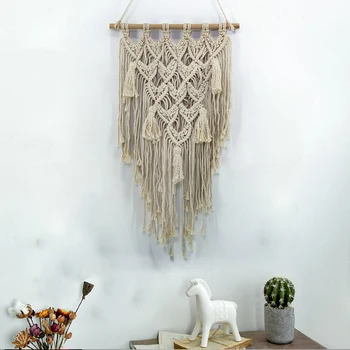 Bohemian Handcrafted Weave Tapestry Beige Cotton Tassel Macrame Wall Hanging Living Room Wedding Decoration 45*115cm
Bohemian Handcrafted Weave Tapestry Beige Cotton Tassel Macrame Wall Hanging Living Room Wedding Decoration 45*115cm