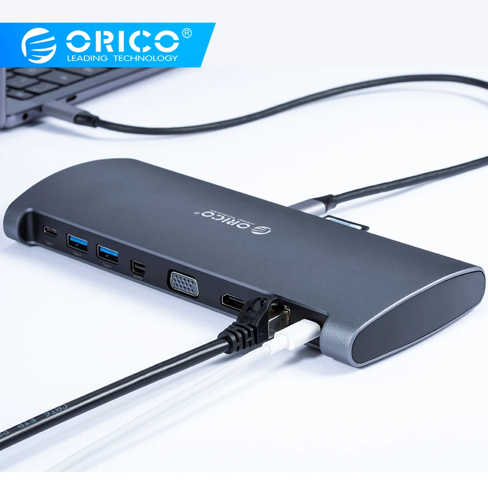 ORICO USB C HUB Type C to Multi USB3.0 HDMI VGA Mini DP RJ45 PD Card reader Audio Adapter Dock Splitter for MacBook Pro Huawei
ORICO USB C HUB Type C to Multi USB3.0 HDMI VGA Mini DP RJ45 PD Card reader Audio Adapter Dock Splitter for MacBook Pro Huawei