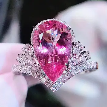 Princess luxury water drop pink crystal zircon diamonds gemstones rings for women white gold silver color jewelry bijoux bague
Princess luxury water drop pink crystal zircon diamonds gemstones rings for women white gold silver color jewelry bijoux bague