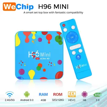 Wechip 4GB 128GB H96 Mini Android 9.0 TV Box Allwinner H6 Quad Core 6K H.265 Wifi Bluetooth HD Youtube Set top box 4GB32GB Box
Wechip 4GB 128GB H96 Mini Android 9.0 TV Box Allwinner H6 Quad Core 6K H.265 Wifi Bluetooth HD Youtube Set top box 4GB32GB Box