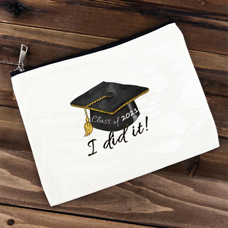 I did it Class of 2021 Cosmetic Bag daughter Friend sister High School College university graduate Graduation Gift present | Дом и сад
