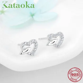 925 Sterling Silver Earrings Fashion Jewelry Charming Heart shape with love Kiss With Clear Zircon Stud Earrings For Women
925 Sterling Silver Earrings Fashion Jewelry Charming Heart shape with love Kiss With Clear Zircon Stud Earrings For Women